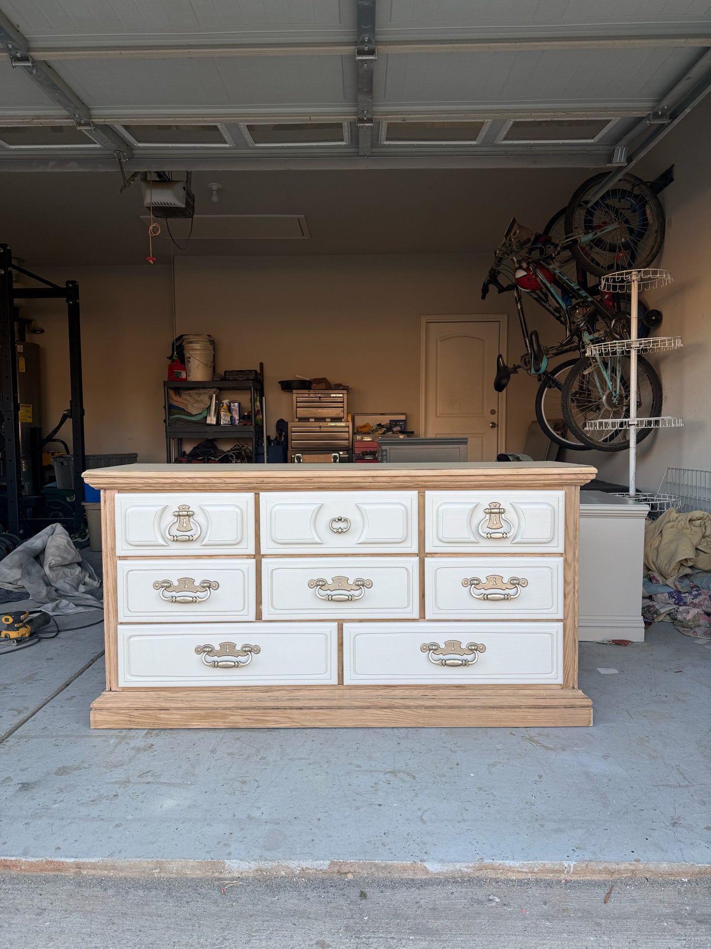 8-Drawer Bleached & White Dresser