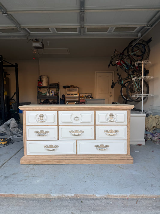 8-Drawer Bleached & White Dresser
