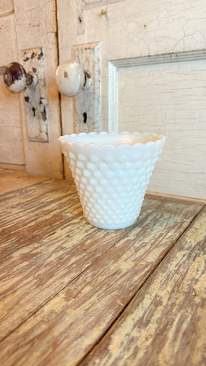 Hobnail Milk Glass Vase