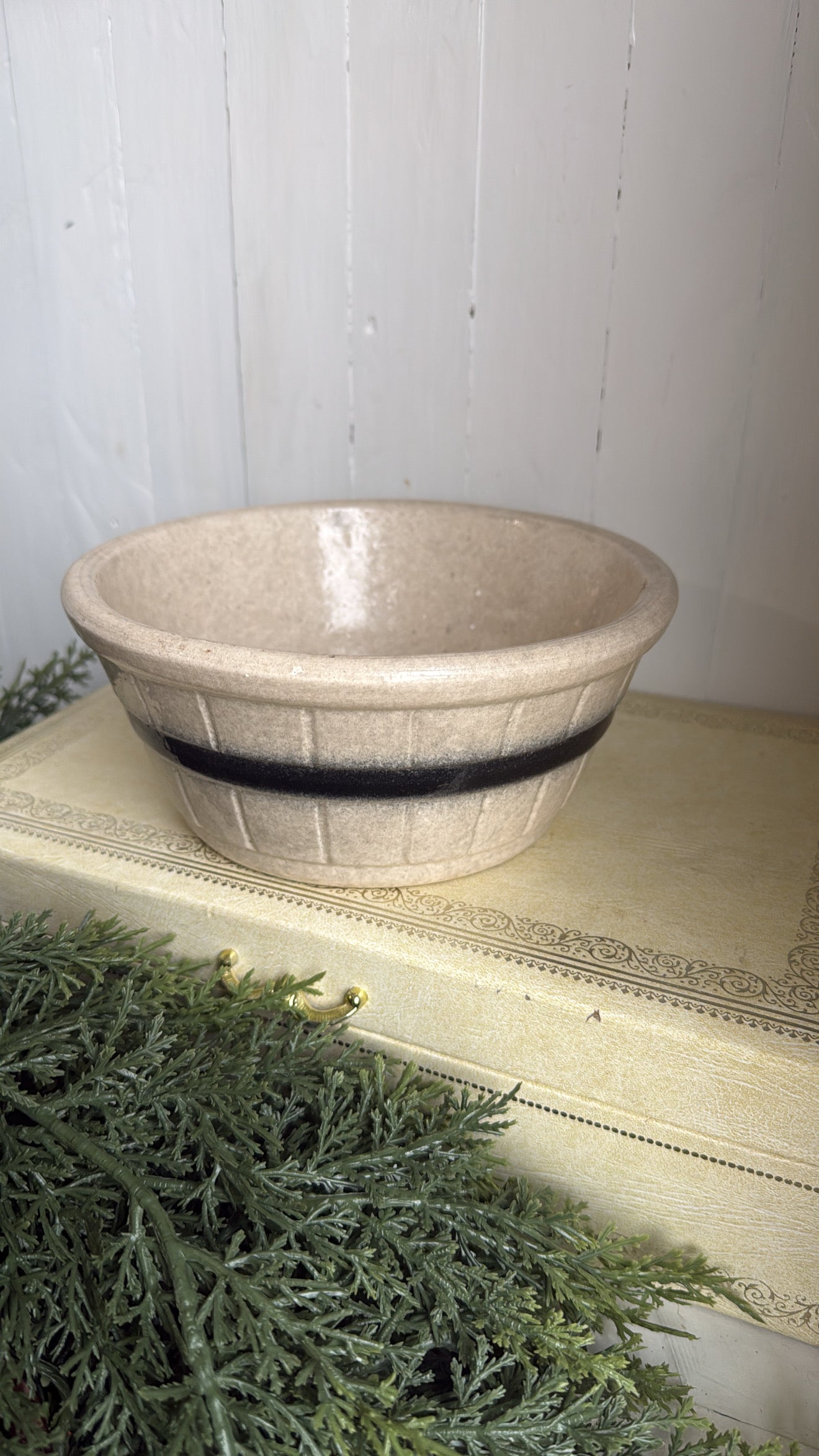 Black Stripe Pottery Bowl