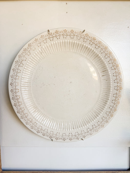 Ironstone Crazed Round Plate