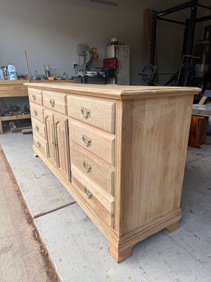 12-Drawer Bleached Dresser