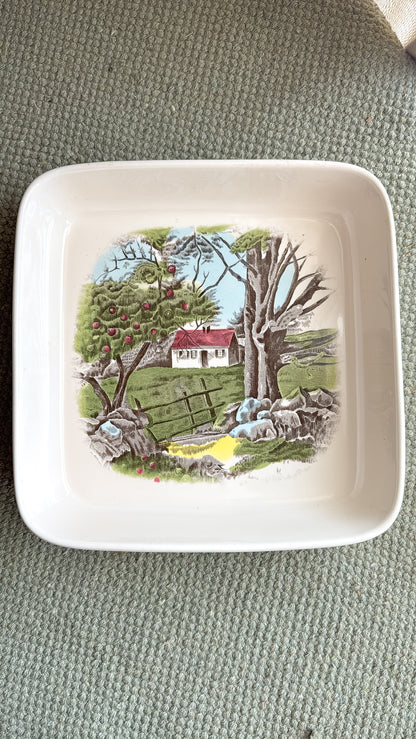 Ironstone 'The Friendly Village' Baking Dish