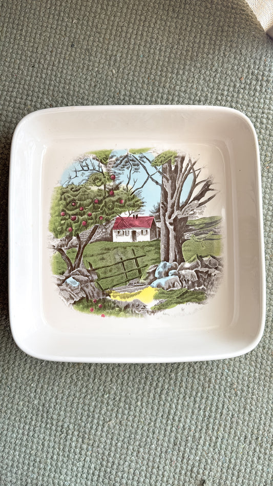 Ironstone 'The Friendly Village' Baking Dish