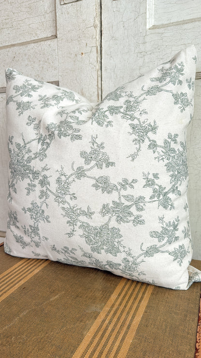 18”x18” Sage Floral Pillow