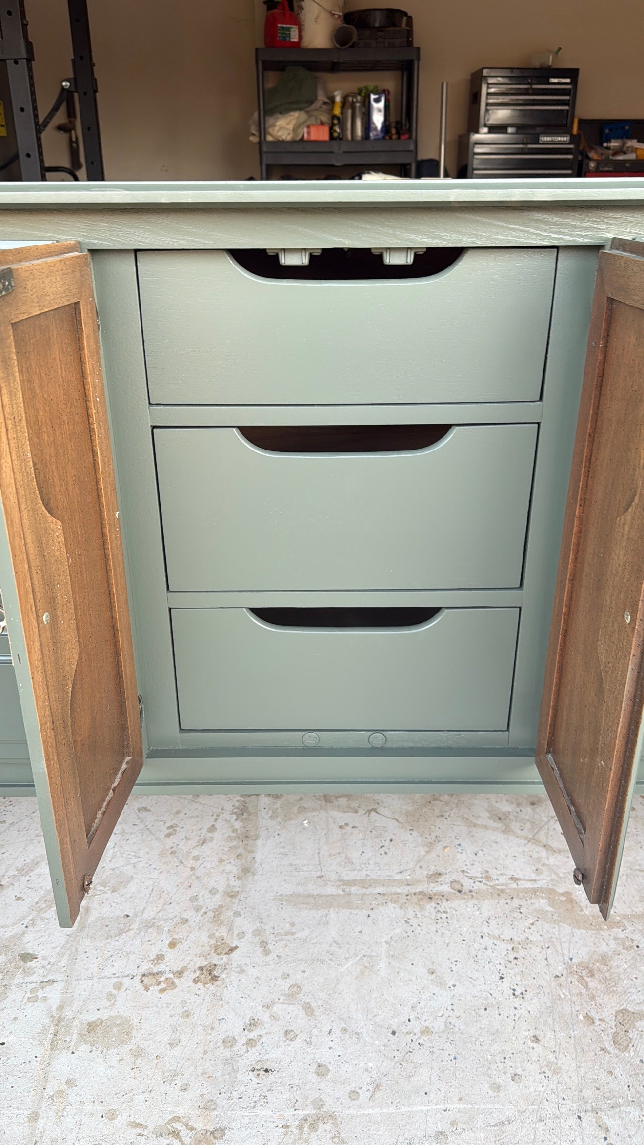 Solid Wood Green Dresser