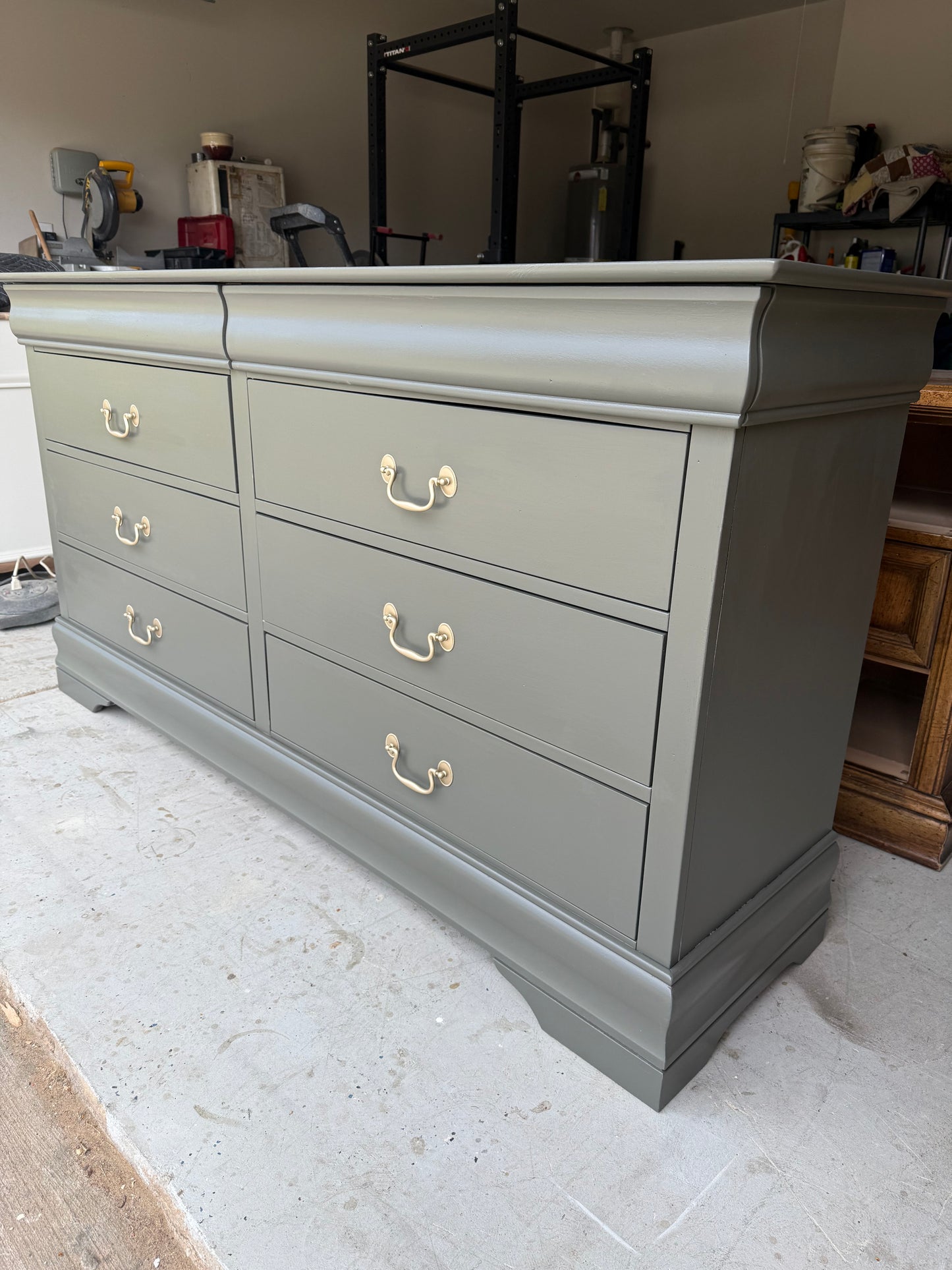 8-Drawer Deep Olive Dresser