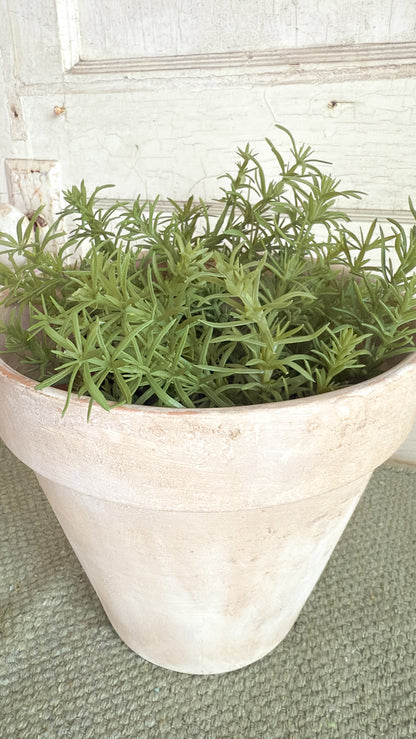 8" Aged Terracotta Pot w/ Faux Plant