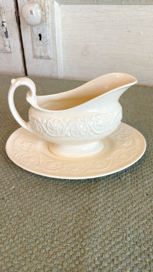 Wedgwood Gravy Boat w/ Attached Underplate