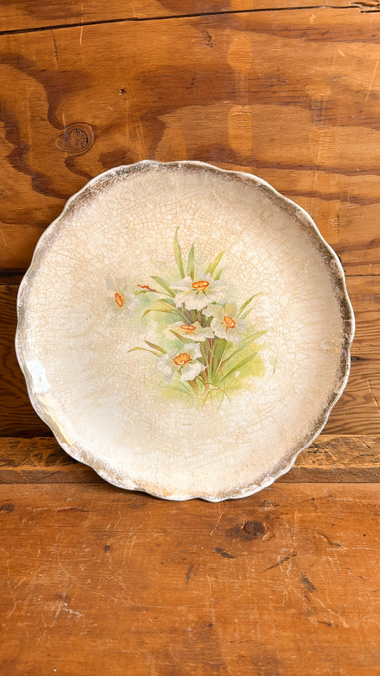 Floral Crazed Ironstone Platter