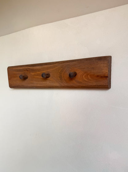 Wooden 3 Peg Wall Hanger