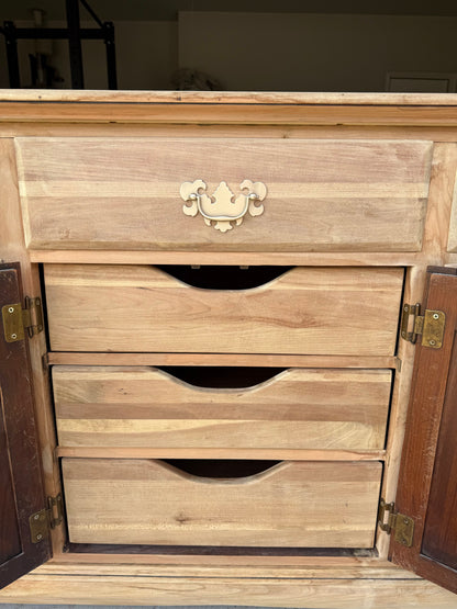 12-Drawer Bleached Dresser