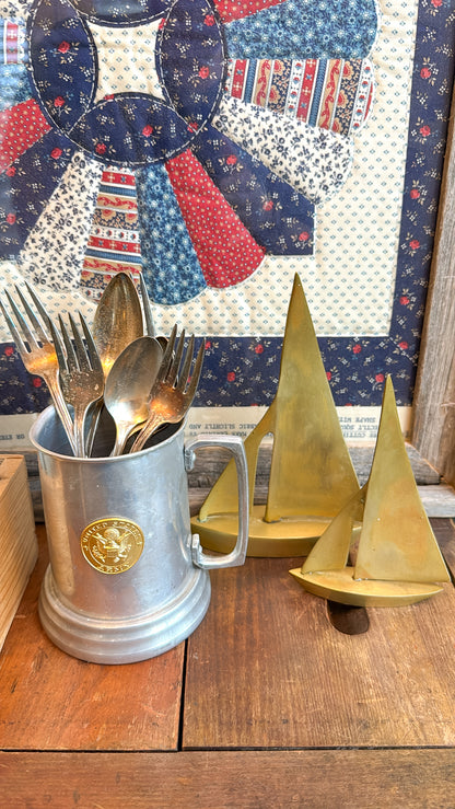 Pair of Brass Sail Boats