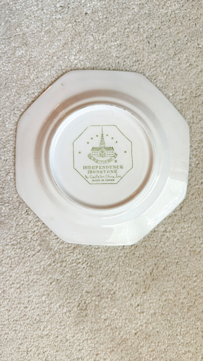 Set of 4 Ironstone Octagonal Saucers