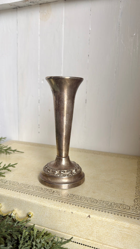 5.25” Tall Silver Fluted Vase