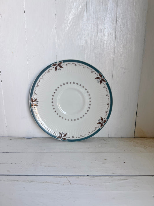 Blue & Brown Ironstone Saucer