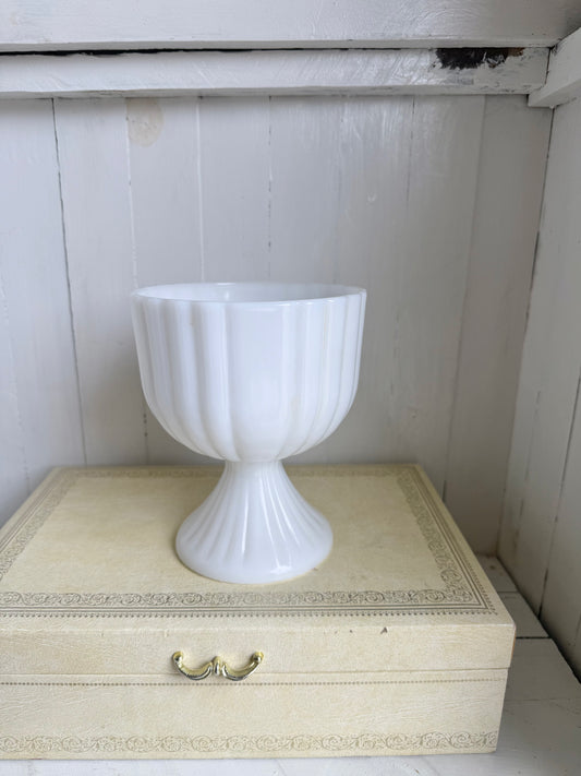 6.25” Tall Milk Glass Goblet