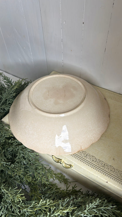 Floral Crazed Ironstone Bowl