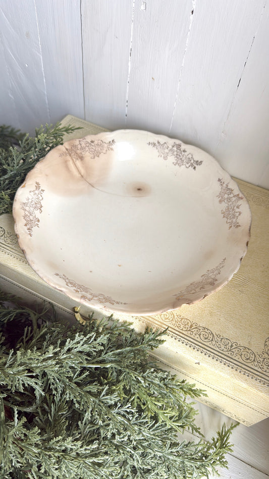 8.25” Crazed Floral Ironstone Bowl