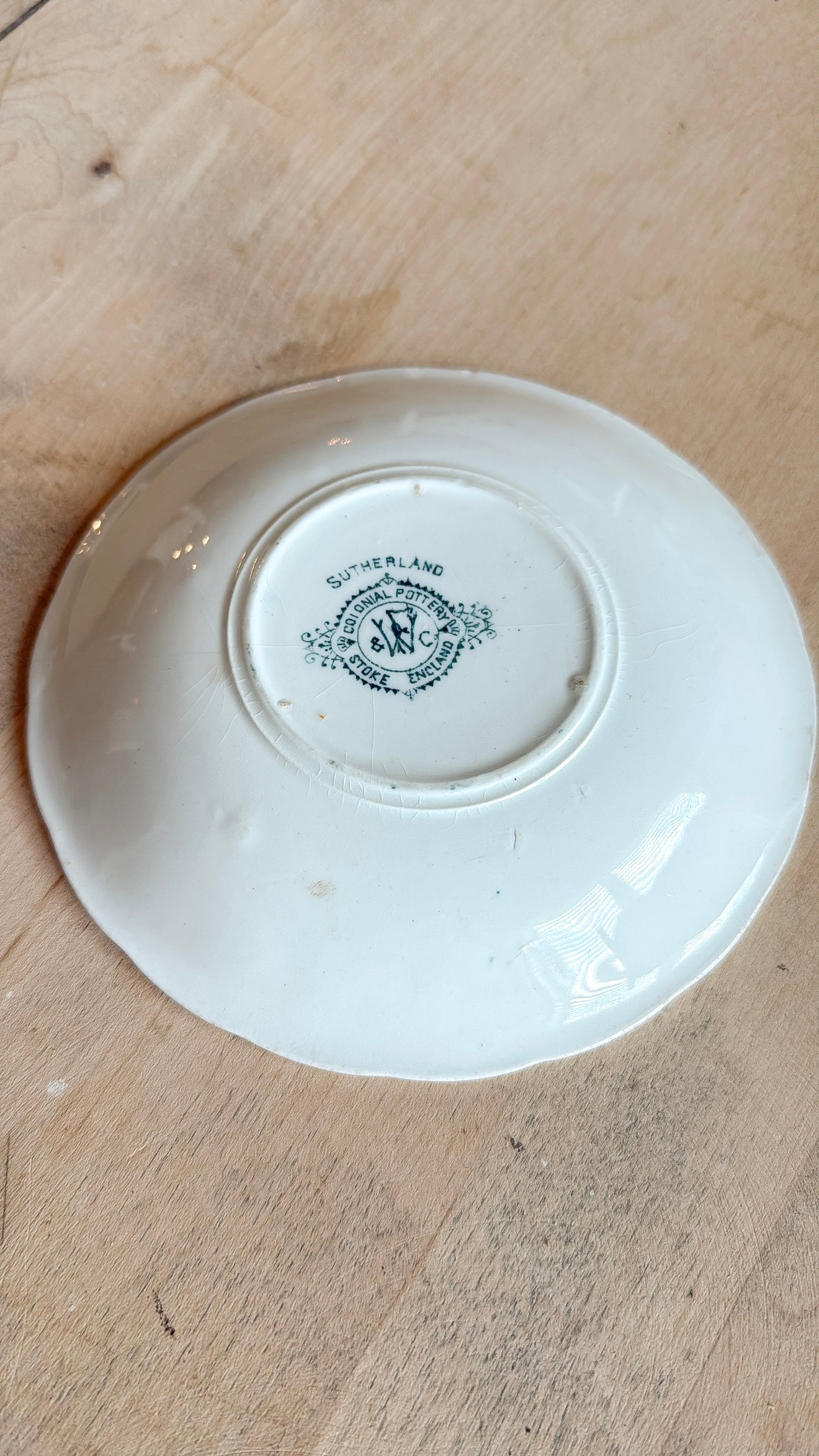 5.75” Blue Floral Ironstone Saucer