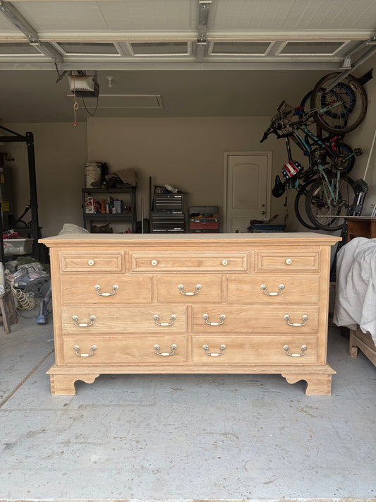 10-Drawer Bleached Dresser