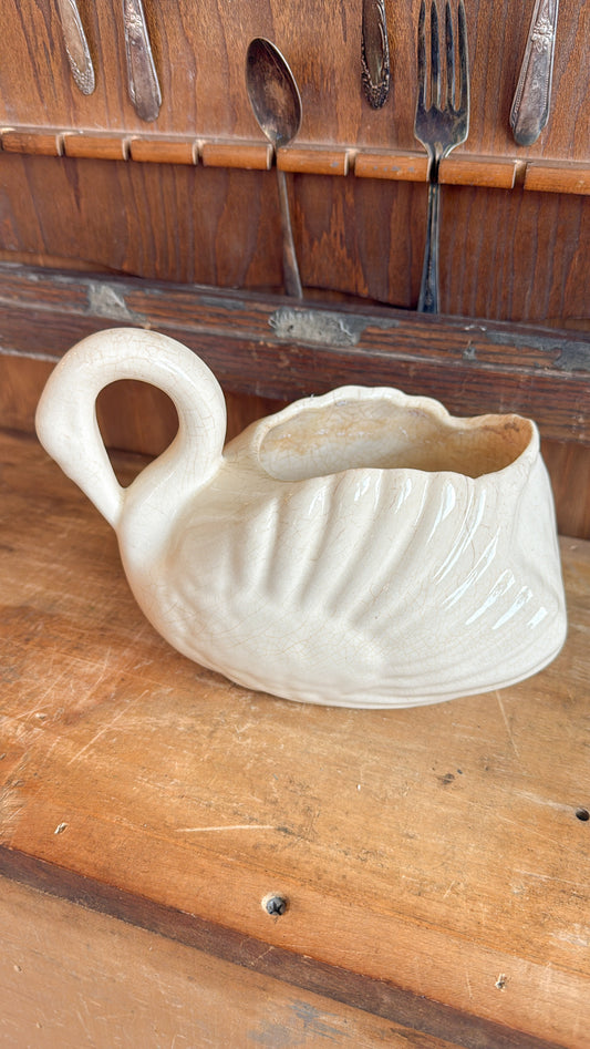 Crazed Swan Planter