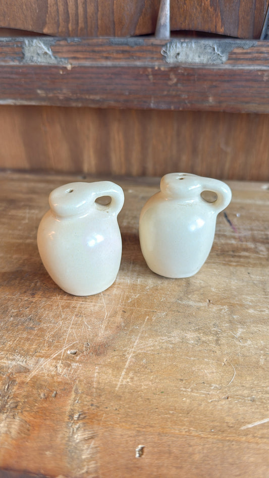 Vintage Crock Jug S&P Shakers