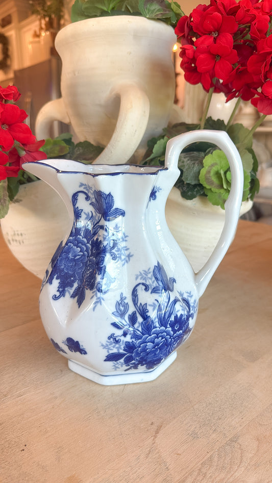 8.5” Tall Ironstone B&W Pitcher