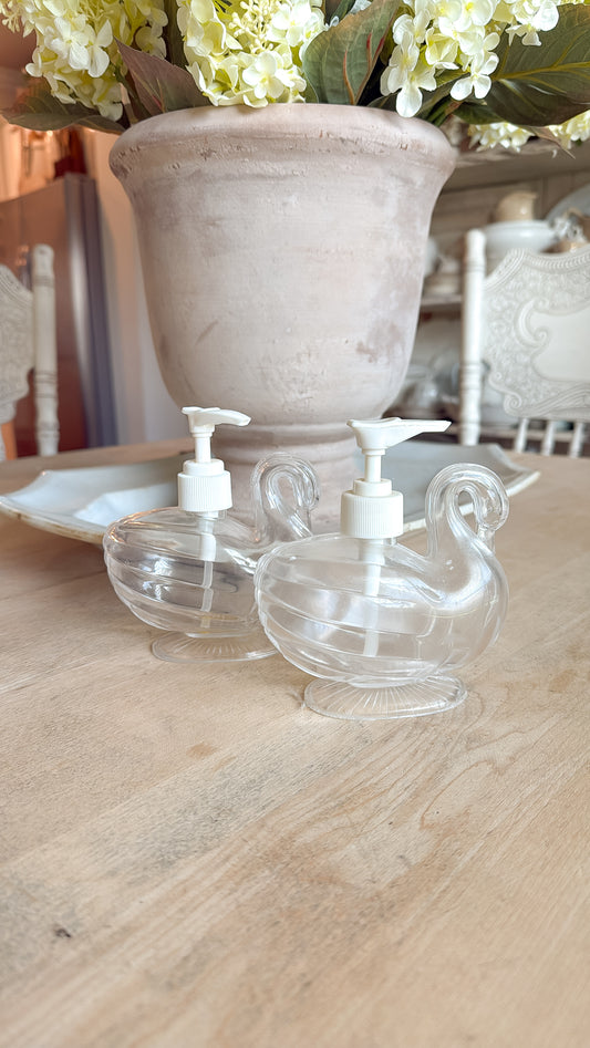 Pair of Swan Soap Dispensers