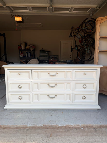 9-Drawer White Dresser