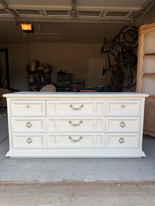 9-Drawer White Dresser