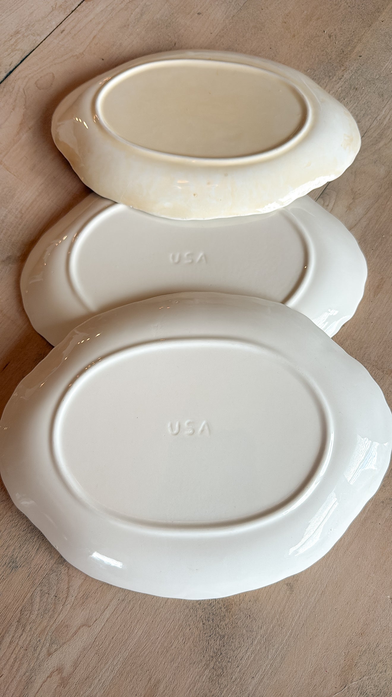 Set of 3 - 10” USA Ironstone Platters