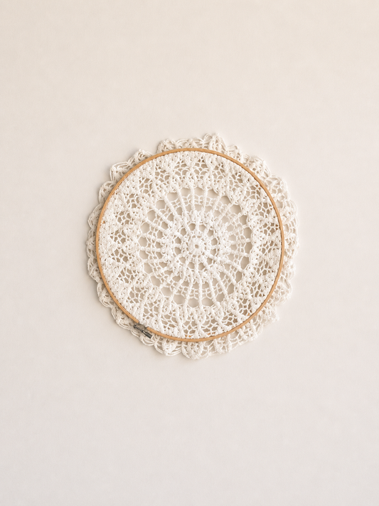 12.5” Vintage Hooped Doily