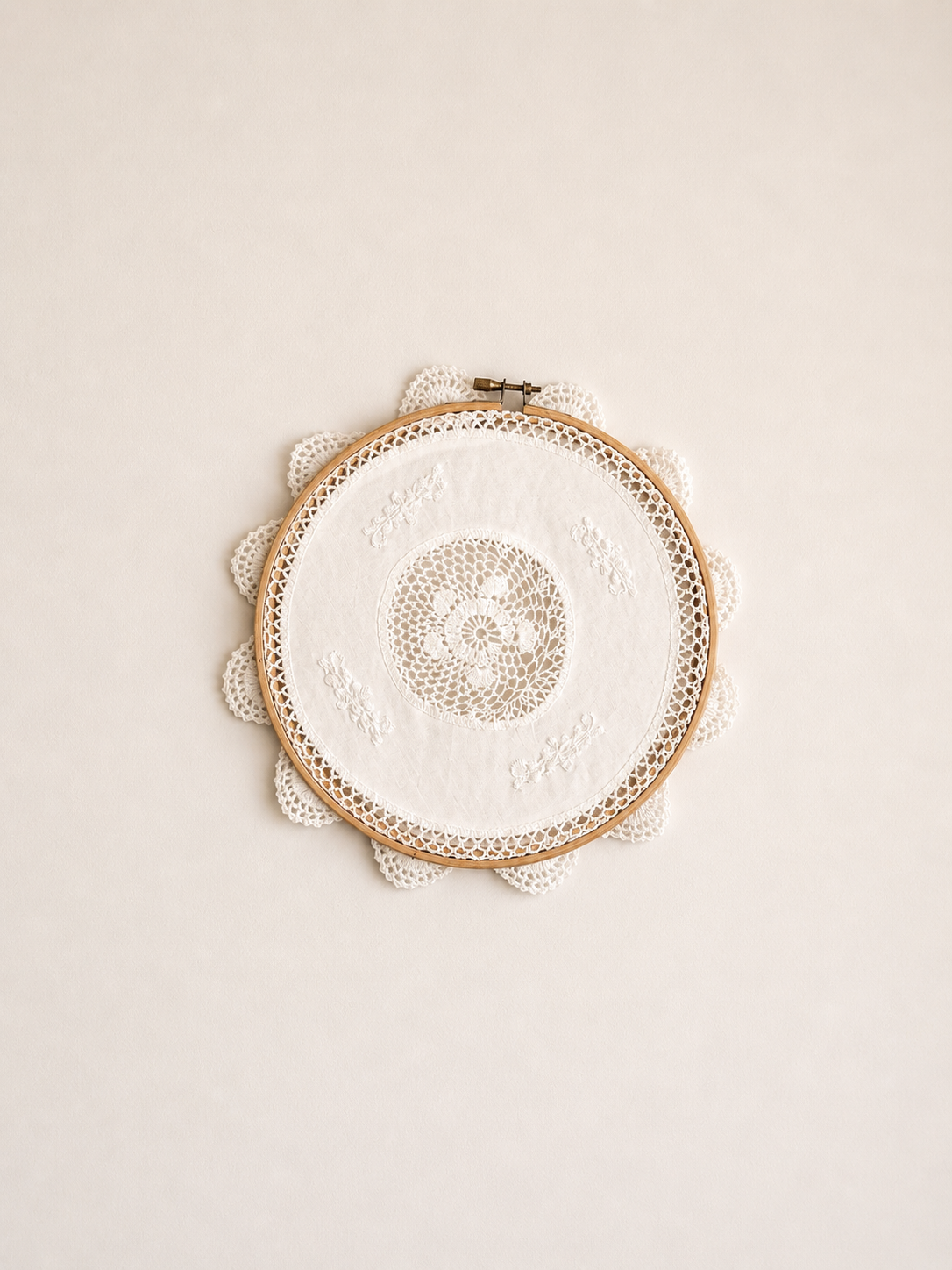 8.5” Vintage Hooped Doily