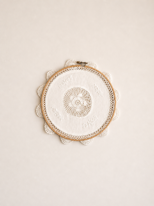 8.5” Vintage Hooped Doily