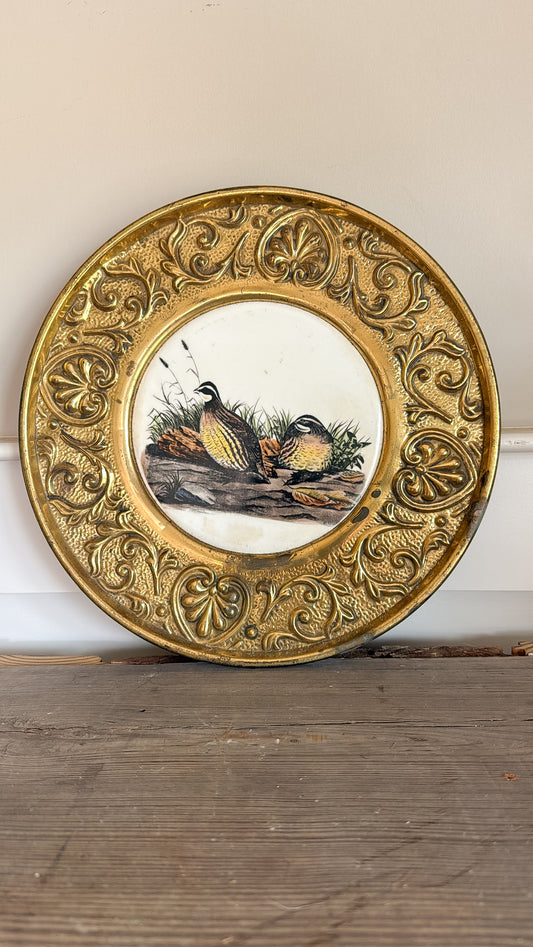 Vintage Quail Wall Hanging Plate