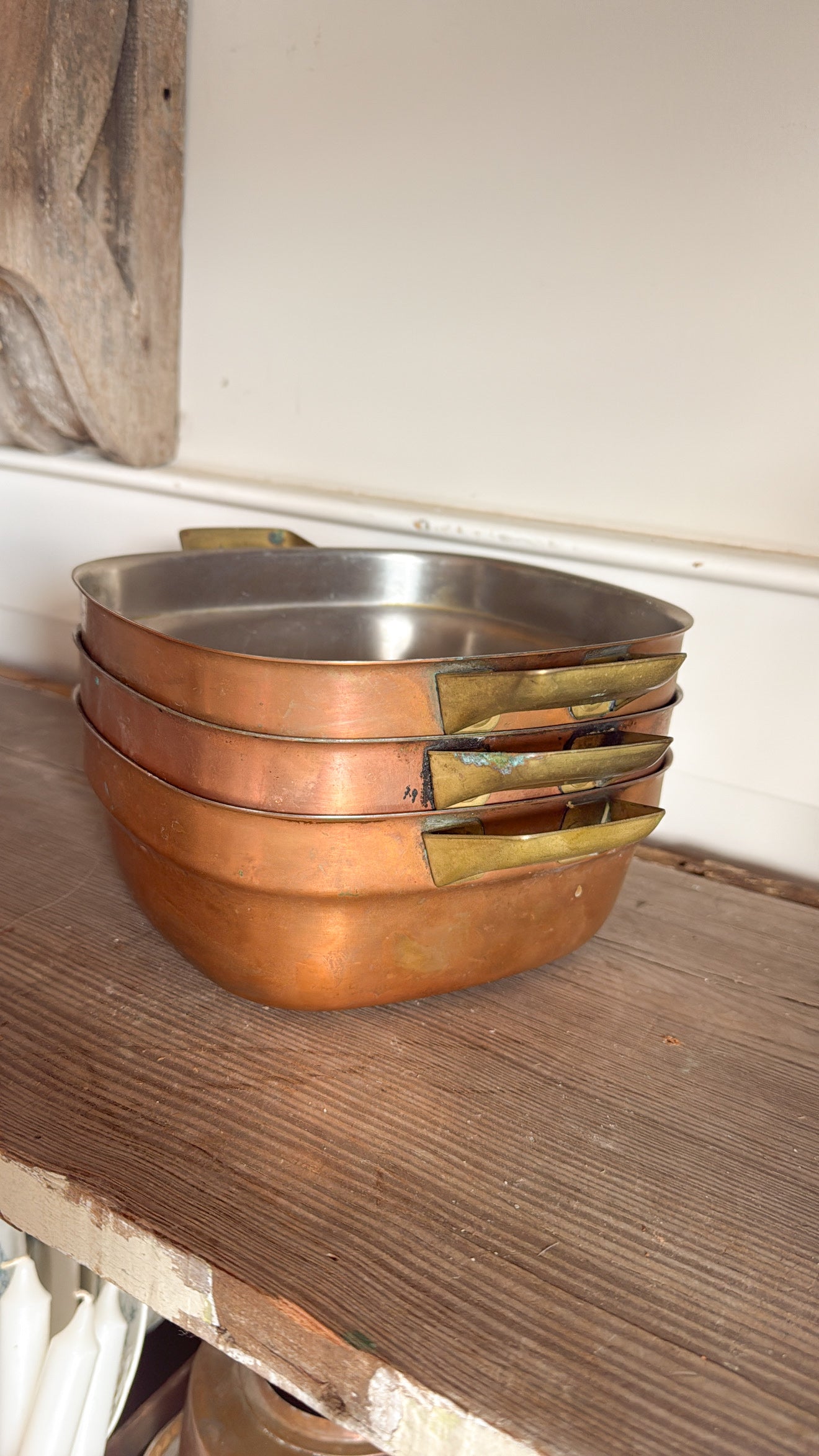Copper Dish with Brass Handles