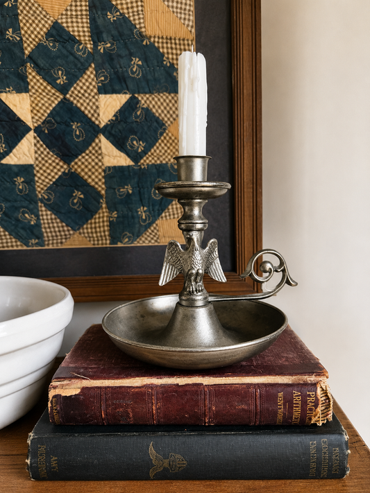 Bald Eagle Silver Candlestick Holder