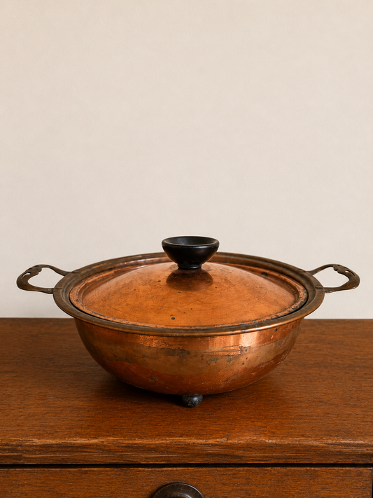 Copper Footed Bowl w/ Lid