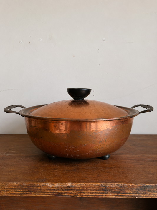 Copper Footed Bowl w/ Lid