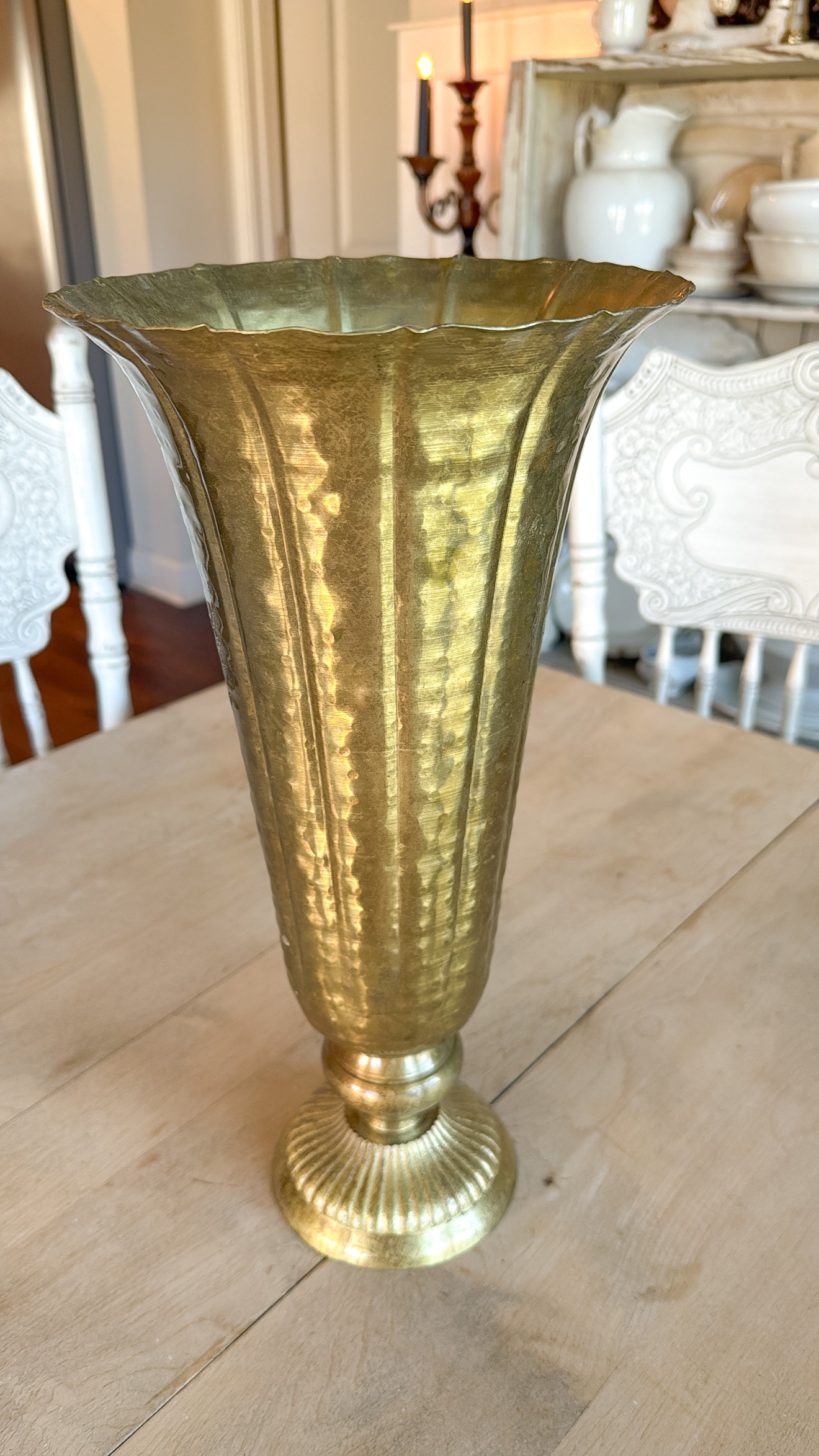 16.5” Tall Brass Vase