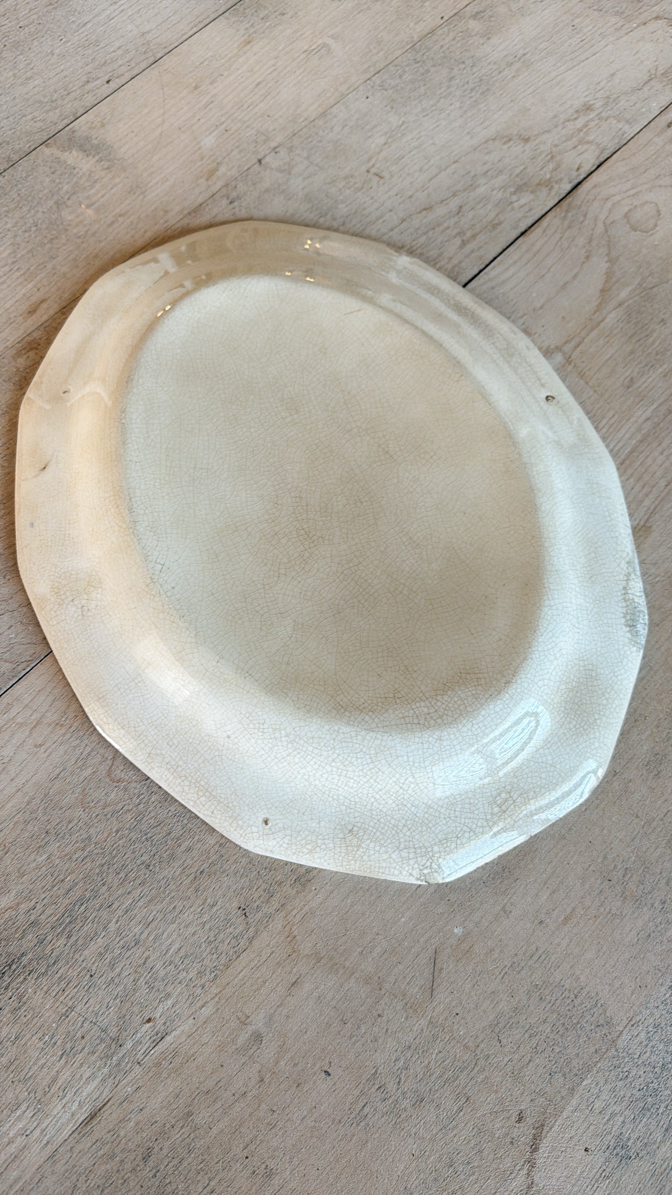 Blue Detailed Rim Ironstone Platter