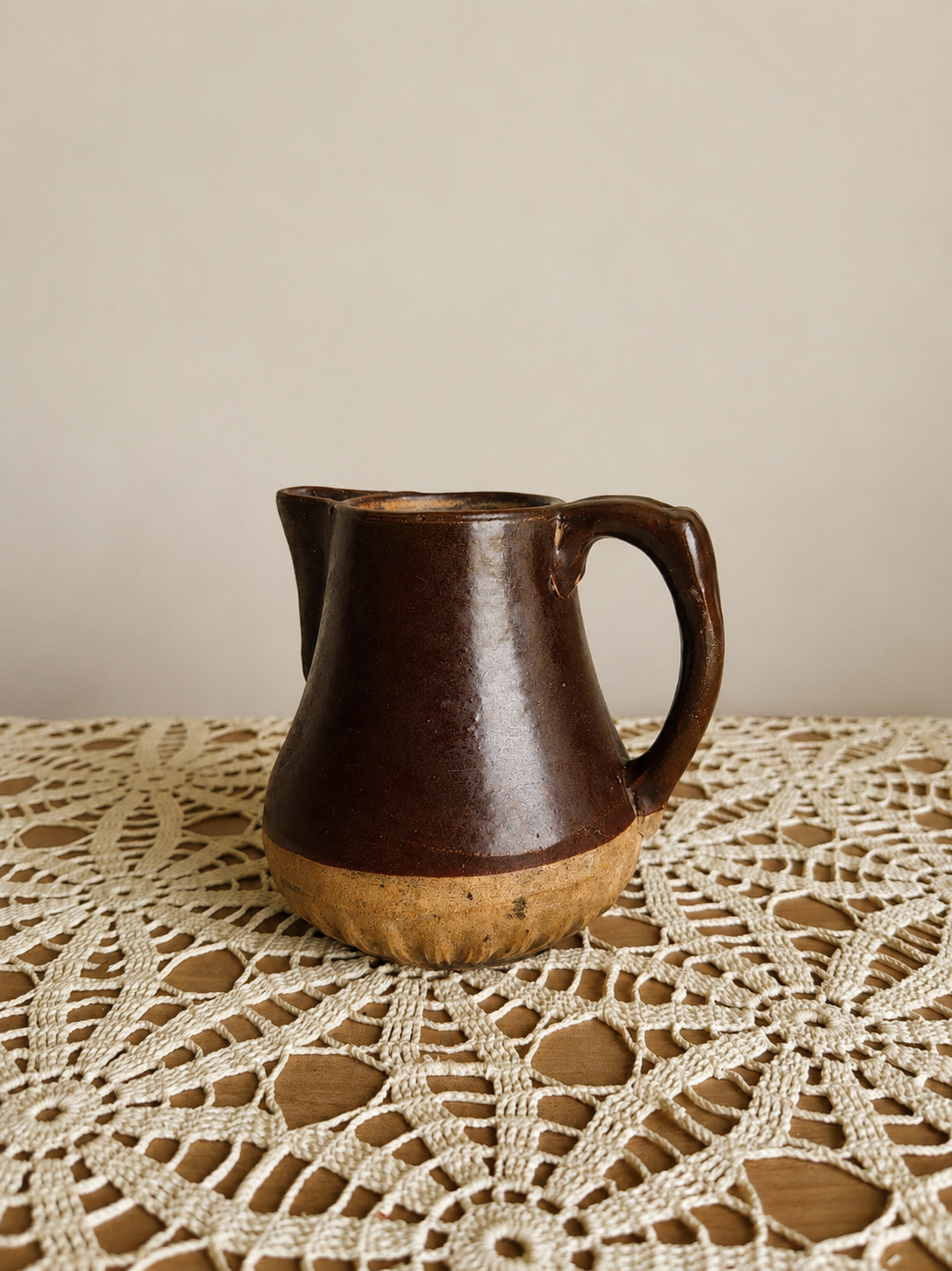 Brown Pottery Pitcher