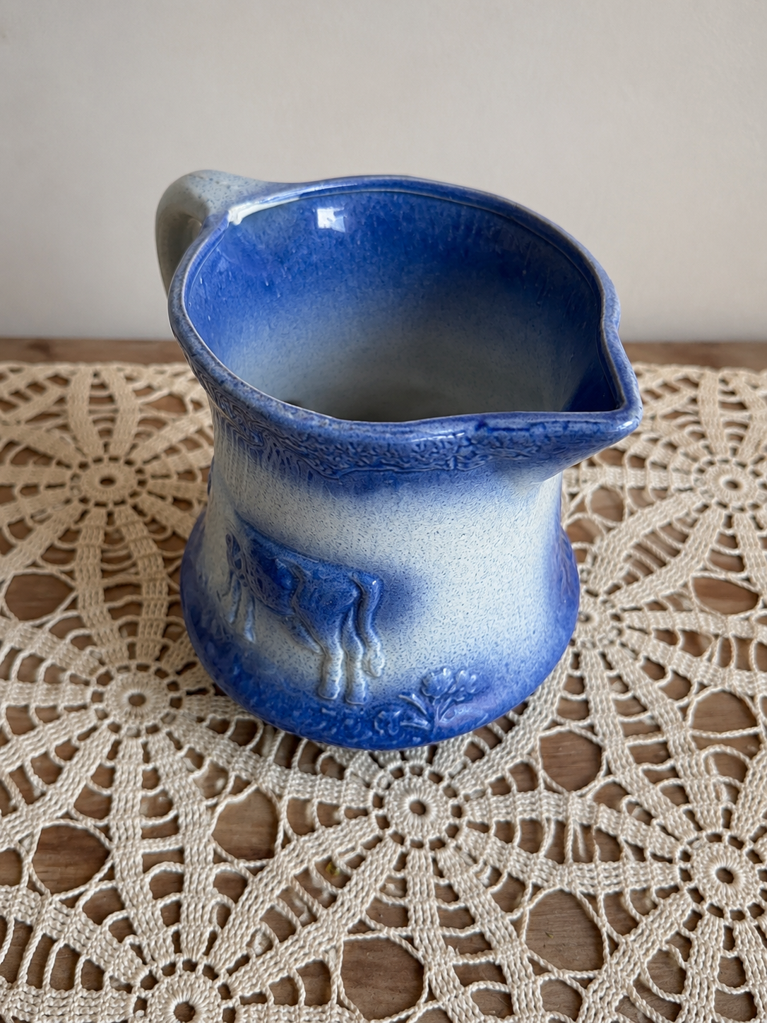 6.5” Tall Blue Salt Pitcher