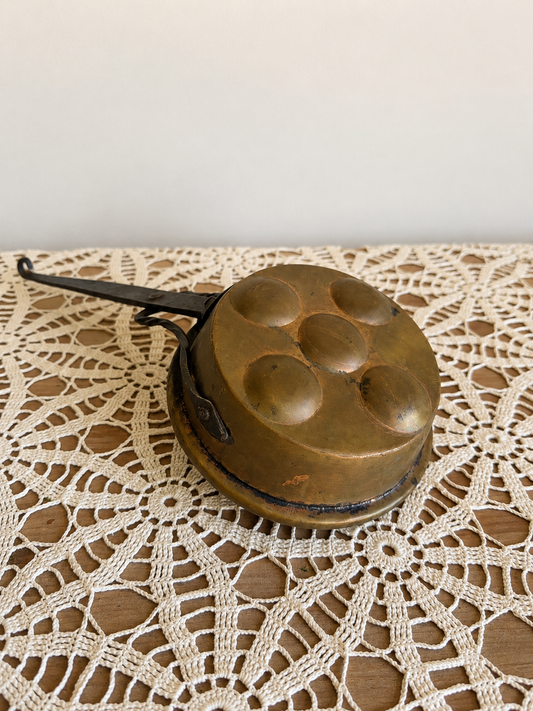 Copper Egg Poacher Handled Pan