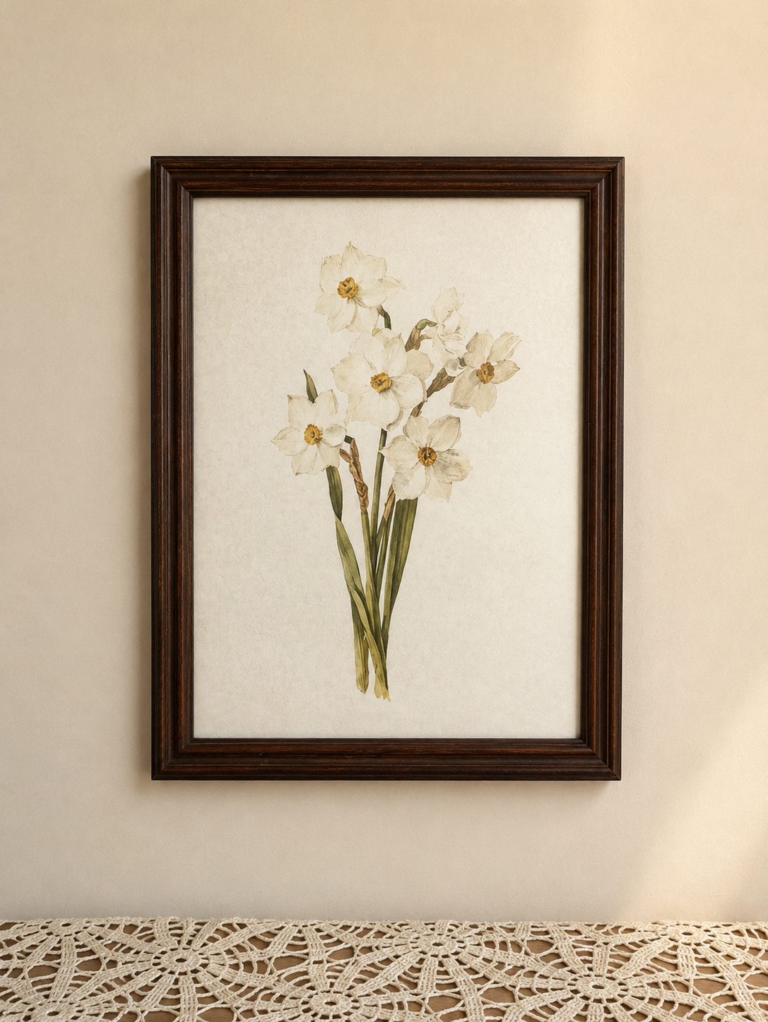 White Daffodils Print
