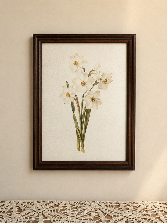 White Daffodils Print