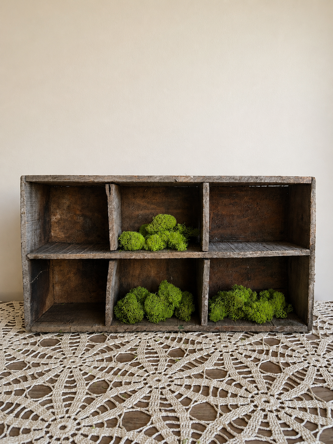 Handmade Wooden Six Compartment Box