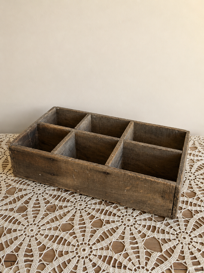 Handmade Wooden Six Compartment Box