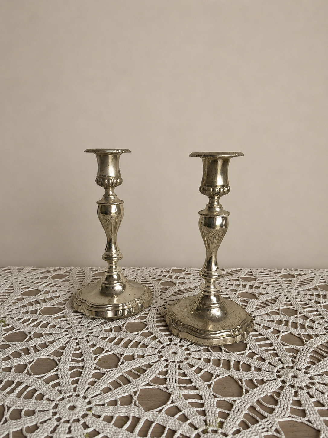 9” Tall Pair of Vintage Candlesticks